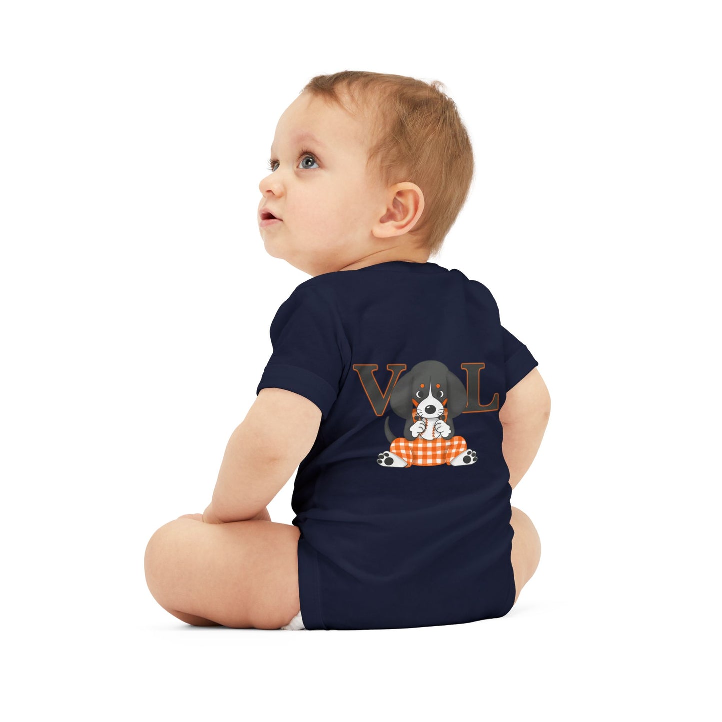 Cute BaseVol-Themed Infant Bodysuit with lil Smokey Design