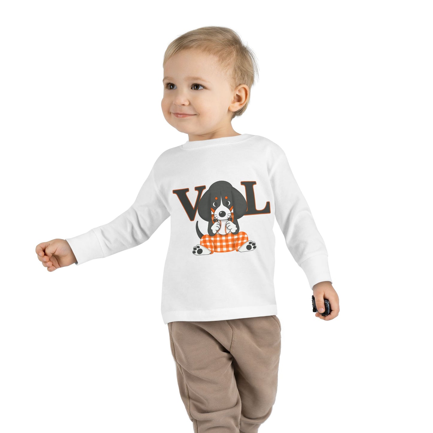 Cute Toddler Long Sleeve Tee with Adorable lil Smokey Design - Perfect for Pet Lovers
