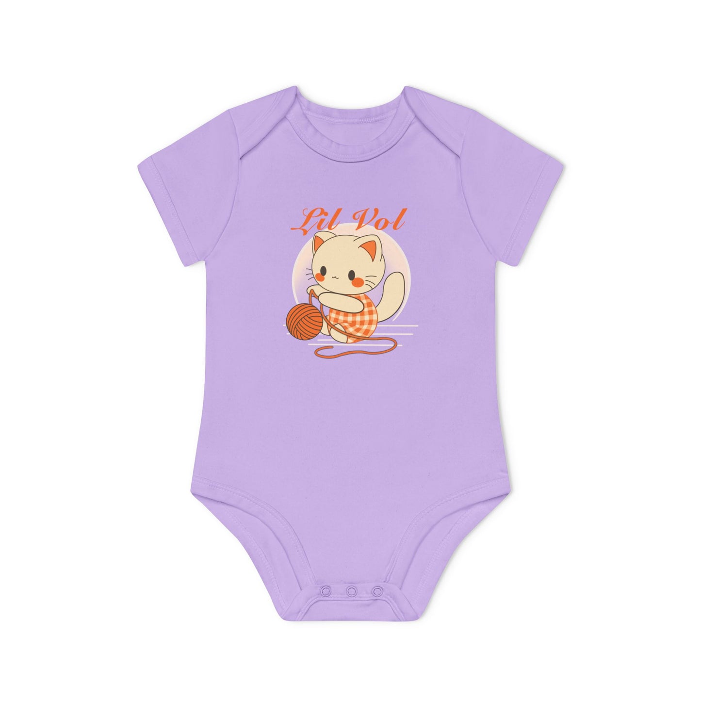 Cute UT Themed Cat Organic Baby Bodysuit - Short Sleeve, Perfect for Newborns