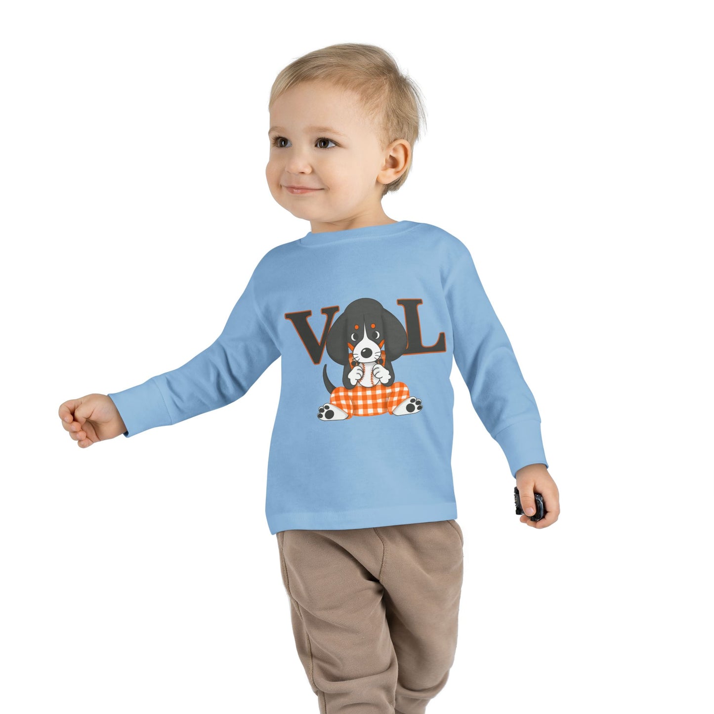 Cute Toddler Long Sleeve Tee with Adorable lil Smokey Design - Perfect for Pet Lovers