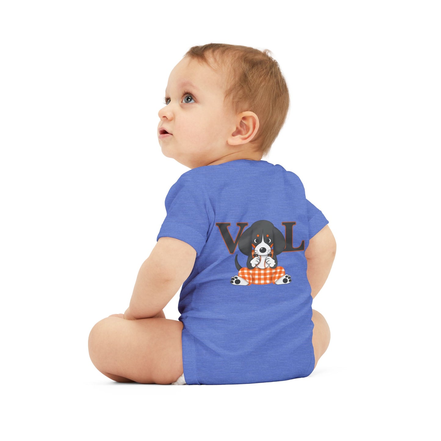 Cute BaseVol-Themed Infant Bodysuit with lil Smokey Design