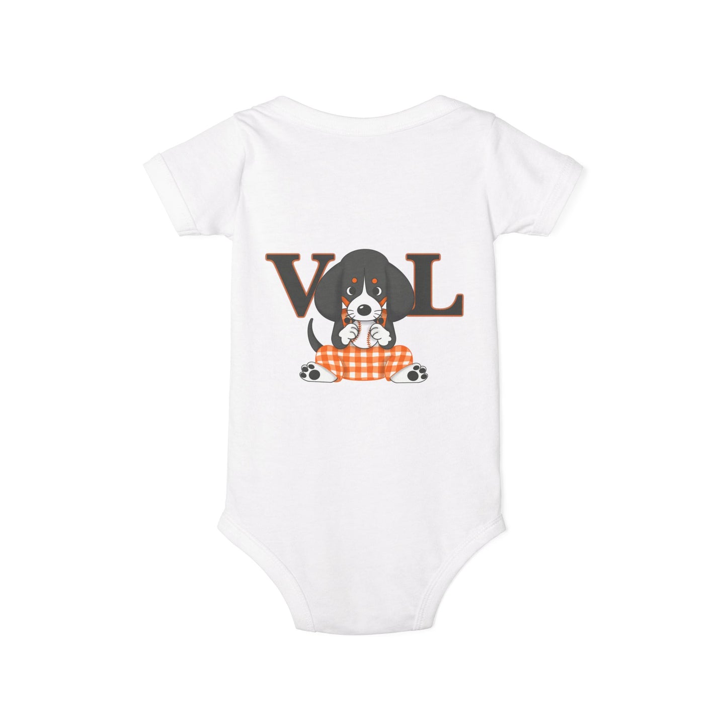 Cute BaseVol-Themed Infant Bodysuit with lil Smokey Design