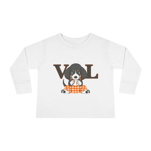 Cute Toddler Long Sleeve Tee with Adorable lil Smokey Design - Perfect for Pet Lovers