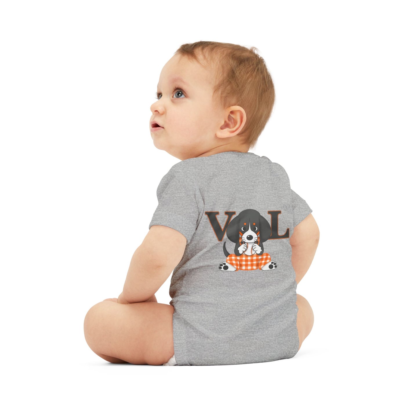 Cute BaseVol-Themed Infant Bodysuit with lil Smokey Design