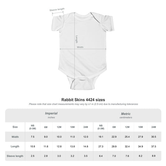 Cute Infant Jersey Bodysuit with Floral 'VOL' Design