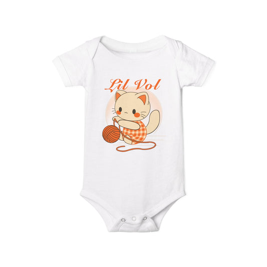 Cute UT Themed Cat Infants Jersey One Piece – Lil Vol Baby Bodysuit for Newborns