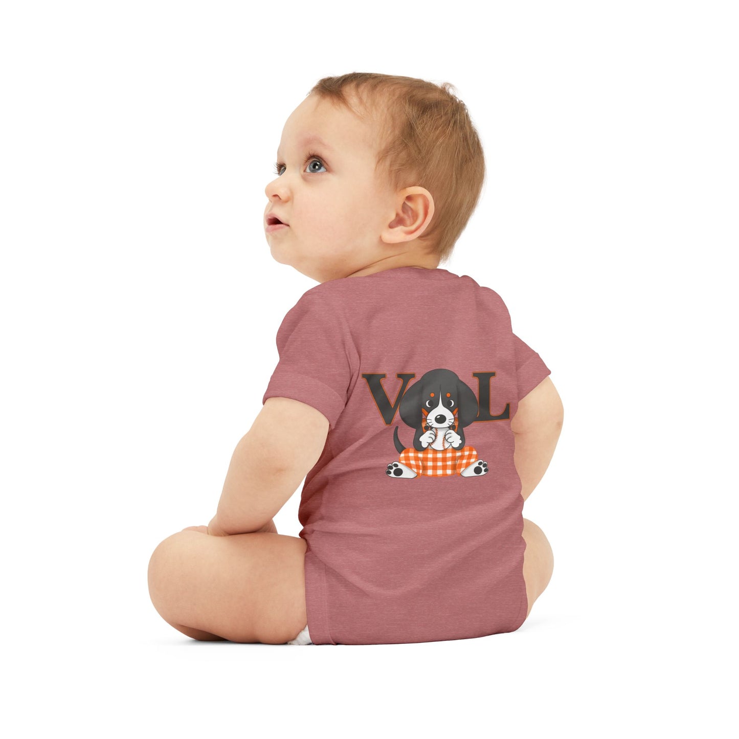 Cute BaseVol-Themed Infant Bodysuit with lil Smokey Design