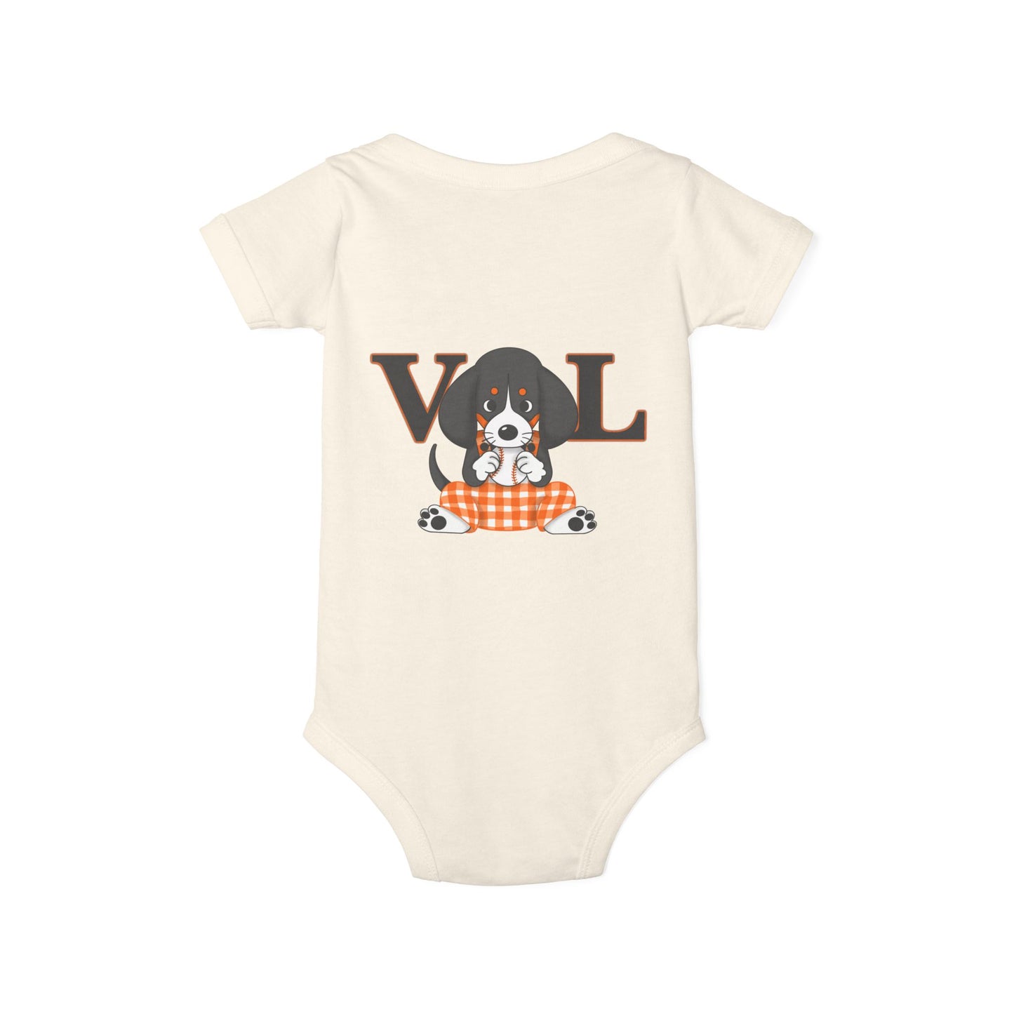 Cute BaseVol-Themed Infant Bodysuit with lil Smokey Design
