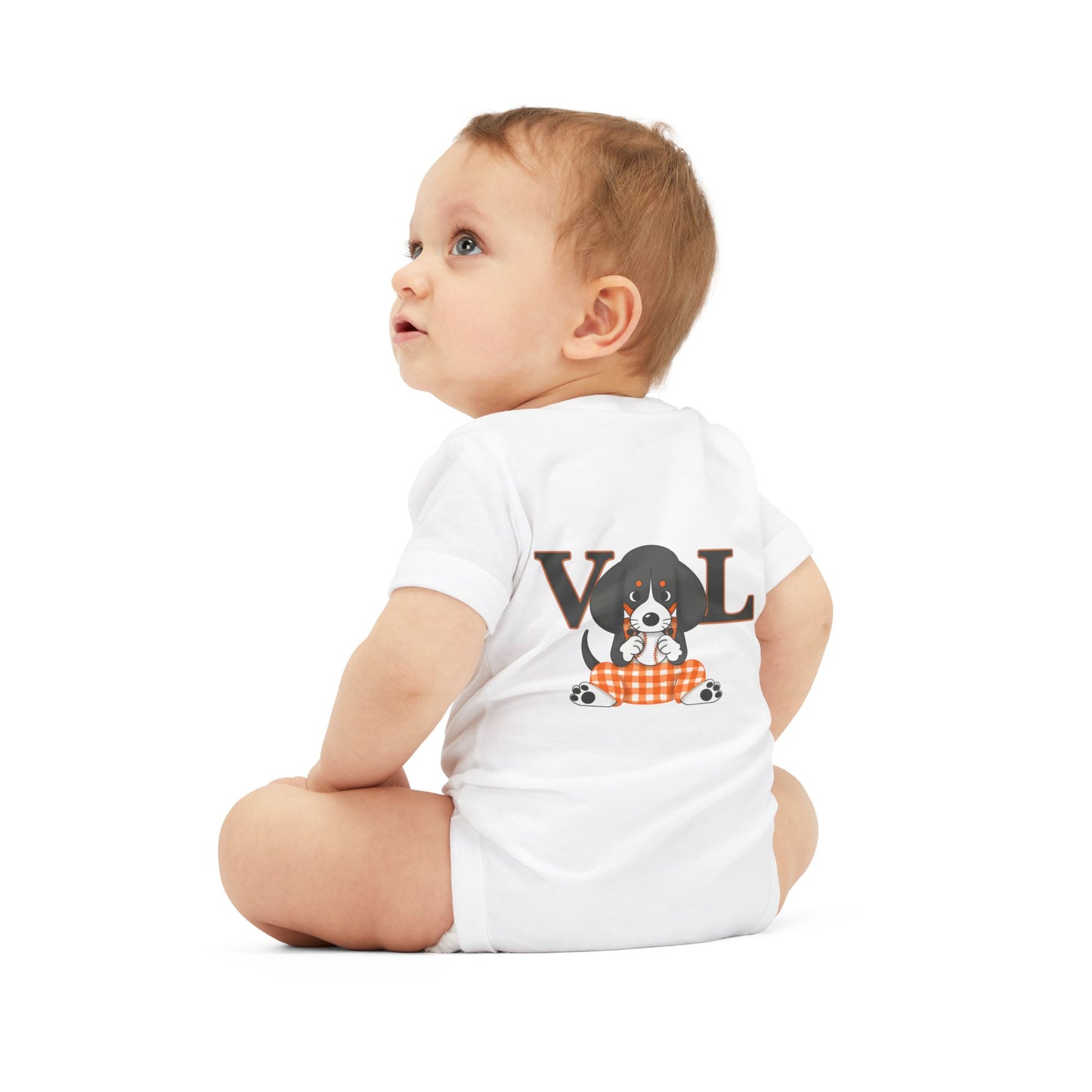 Cute BaseVol-Themed Infant Bodysuit with lil Smokey Design